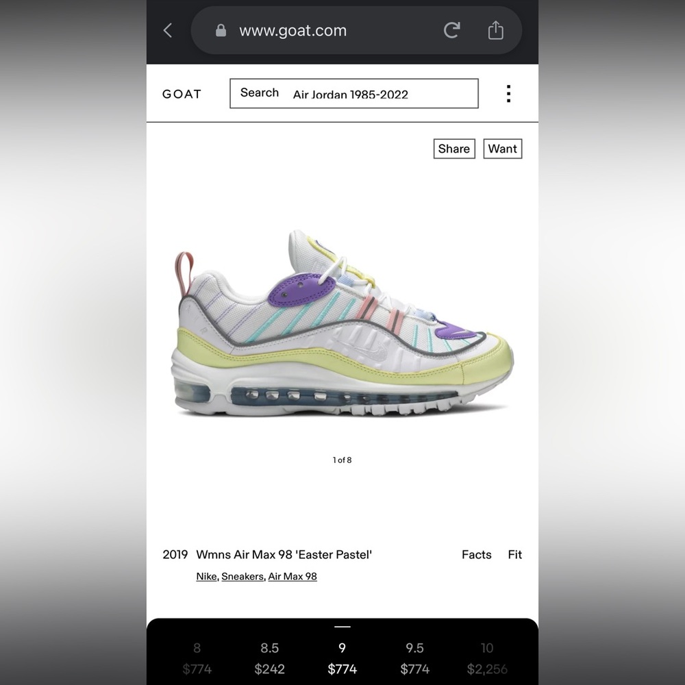 RARE Nike Air Max 98 Easter Pastel Shoes